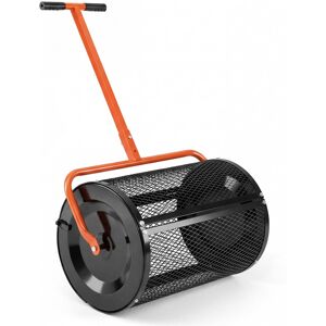 Gymax - Compost SpreaderPeat Moss Spreader Roller w/Height-adjustable T-shape Handle - Orange Gymax - Compost SpreaderPeat Moss Spreader Roller w/Height-adjustable T-shape Handle - Orange
