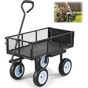 VEVOR - Garden Cart with Seat, 500 LBS, Rolling Steel Garden Work Seat with Wheels, Heavy Duty Gardening Stool, with Tool Tray - Black VEVOR - Garden Cart with Seat, 500 LBS, Rolling Steel Garden Work Seat with Wheels, Heavy Duty Gardening Stool, with Tool Tray - Black