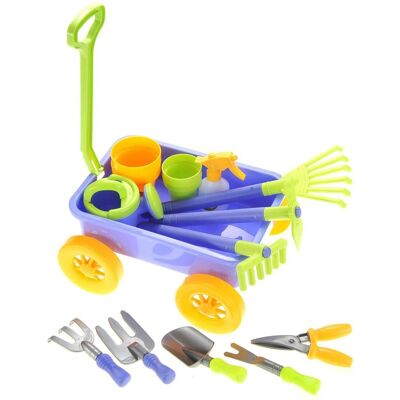 JuzToys - STEM Kids Gardening Set, Pretend Play for Toddlers 3-5 with Wheelbarrow Plant Pots, Shovel, Rake, Watering Can - Multi JuzToys - STEM Kids Gardening Set, Pretend Play for Toddlers 3-5 with Wheelbarrow Plant Pots, Shovel, Rake, Watering Can - Multi