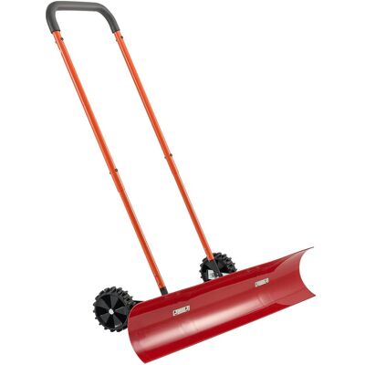 VEVOR - Snow Pusher Shovel with Wheels, 37.8 in Wheeled Snowplow Shovel with Bi-Directional Angled Blade & 90° Adjustable Handle - Red, orange, black VEVOR - Snow Pusher Shovel with Wheels, 37.8 in Wheeled Snowplow Shovel with Bi-Directional Angled Blade & 90° Adjustable Handle - Red, orange, black
