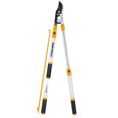STEELHEAD - Adjustable Gear Bypass Limb Lopper, 27 to 40 Inch Telescoping Handles, Heavy Duty Cutting STEELHEAD - Adjustable Gear Bypass Limb Lopper, 27 to 40 Inch Telescoping Handles, Heavy Duty Cutting