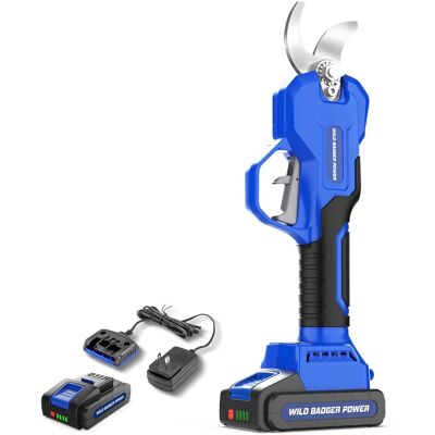 WILD BADGER POWER - 1.06" 20V Electric Pruning Shears Cordless,Brushless Motor Battery Powered Pruner for Gardening - Blue WILD BADGER POWER - 1.06" 20V Electric Pruning Shears Cordless,Brushless Motor Battery Powered Pruner for Gardening - Blue