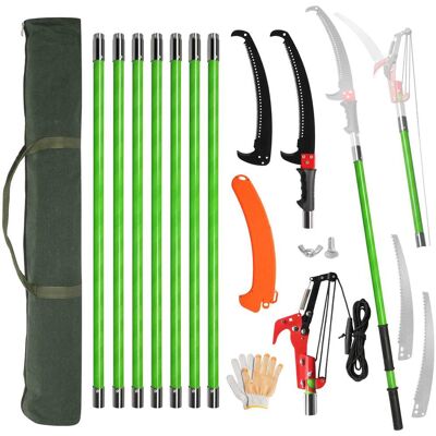 Winado - Manual Pole Saw, 30 Feet Extendable Tree Pruner with Knives and Storage Pocket, Sharp Steel Blade and Scissors Winado - Manual Pole Saw, 30 Feet Extendable Tree Pruner with Knives and Storage Pocket, Sharp Steel Blade and Scissors