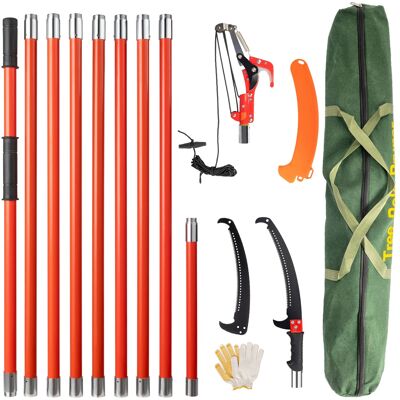 Winado - Manual Pole Saw, 30 Feet Extendable Tree Pruner with Knives and Storage Pocket,Sharp Steel Blade Winado - Manual Pole Saw, 30 Feet Extendable Tree Pruner with Knives and Storage Pocket,Sharp Steel Blade