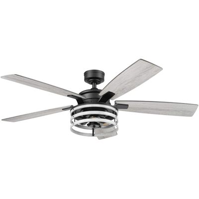 Honeywell - Carnegie Ceiling Fan, Quiet Motor and Remote Control, 52" - Matte Black Honeywell - Carnegie Ceiling Fan, Quiet Motor and Remote Control, 52" - Matte Black