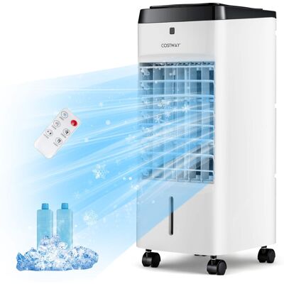 Costway - Evaporative Air Cooler, 3-in-1 Quiet Swamp Cooler with Remote Control, 70° Oscillation - White/Black Costway - Evaporative Air Cooler, 3-in-1 Quiet Swamp Cooler with Remote Control, 70° Oscillation - White/Black