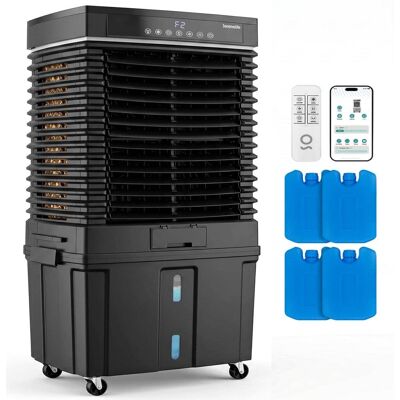 SereneLife - 3200 CFM Wi-Fi Evaporative Air Cooler with 50L Tank, Remote & 60° Oscillation - Black SereneLife - 3200 CFM Wi-Fi Evaporative Air Cooler with 50L Tank, Remote & 60° Oscillation - Black