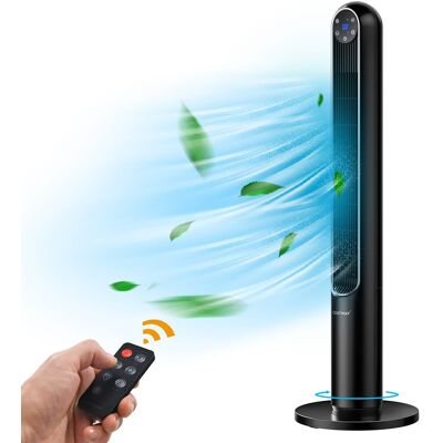Costway - 42'' Tower Fan Smart Display Panel 12H Timer 80 Degree Oscillating Fan with Remote - Black Costway - 42'' Tower Fan Smart Display Panel 12H Timer 80 Degree Oscillating Fan with Remote - Black