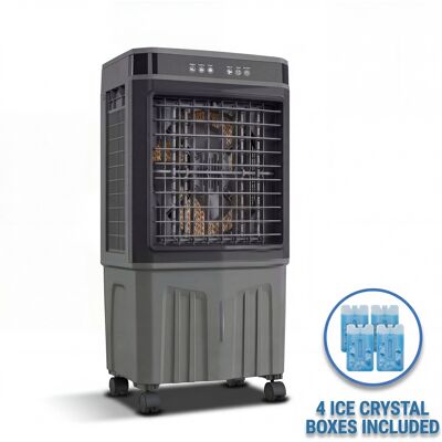 FUFU & GAGA - 9.5 Gal Evaporative Air Cooler with Remote – Indoor Outdoor Portable Cooling Fan with 4 Ice Packs, 3 Speeds - Gray FUFU & GAGA - 9.5 Gal Evaporative Air Cooler with Remote – Indoor Outdoor Portable Cooling Fan with 4 Ice Packs, 3 Speeds - Gray