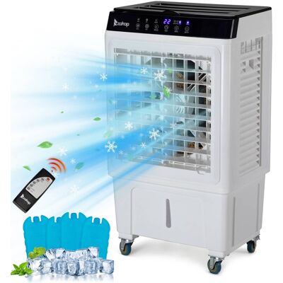 Winado - 7.9Gal Portable Fan Swamp Cooler, 2353CFM Evaporative Air Cooler w/Auto Oscillating, Remote, 3 Speeds, & 4 Ice Packs - White Winado - 7.9Gal Portable Fan Swamp Cooler, 2353CFM Evaporative Air Cooler w/Auto Oscillating, Remote, 3 Speeds, & 4 Ice Packs - White