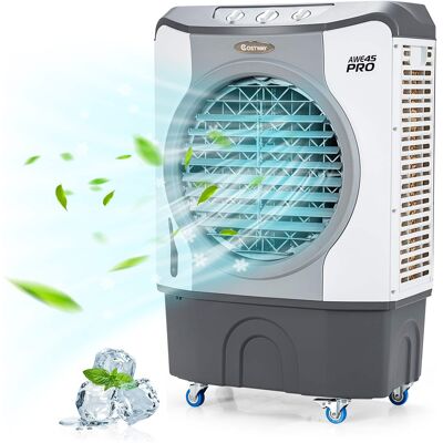 Costway - 3450 CFM Industrial Evaporative Cooler 4-in-1 Air Cooling Fan 45L Tank - Gray and White Costway - 3450 CFM Industrial Evaporative Cooler 4-in-1 Air Cooling Fan 45L Tank - Gray and White