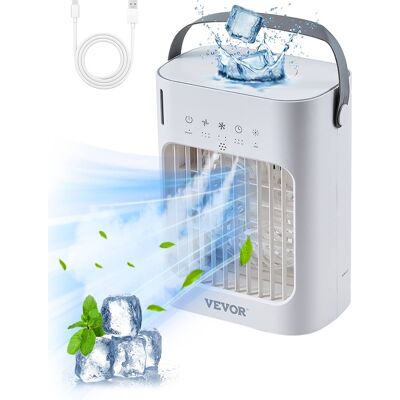 VEVOR - Portable Air Conditioner, 4-in-1 Evaporative Air Cooler, 3-Speed Mini Air Conditioner with 0-7H Smart Timer - White VEVOR - Portable Air Conditioner, 4-in-1 Evaporative Air Cooler, 3-Speed Mini Air Conditioner with 0-7H Smart Timer - White
