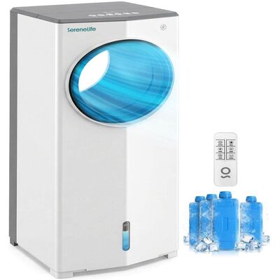 SereneLife - 1800 CFM Portable Evaporative Air Cooler with 4L Tank, Remote & Ice Packs - White SereneLife - 1800 CFM Portable Evaporative Air Cooler with 4L Tank, Remote & Ice Packs - White