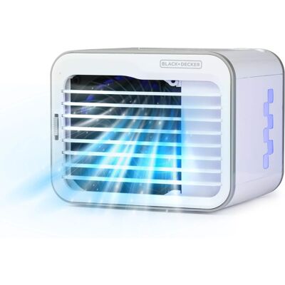 Black & Decker - Desktop Air Cooler with 3-Speeds, Evaporative Air Cooler with 0.5L Water Tank - White Black & Decker - Desktop Air Cooler with 3-Speeds, Evaporative Air Cooler with 0.5L Water Tank - White