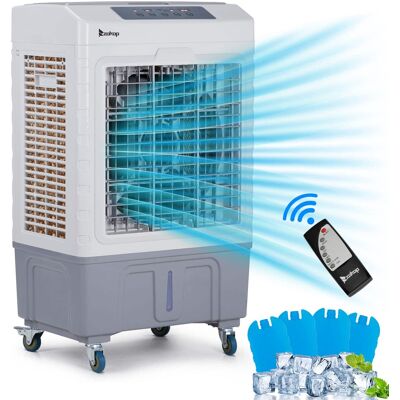 Winado - 10.5Gal Portable Fan Swamp Cooler, 2647CFM Evaporative Air Cooler W/Auto Oscillating, Remote, 3 Speed, 7.5H Timer - White & Gray Winado - 10.5Gal Portable Fan Swamp Cooler, 2647CFM Evaporative Air Cooler W/Auto Oscillating, Remote, 3 Speed, 7.5H Timer - White & Gray