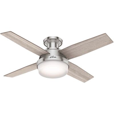 Hunter Fan - Hunter Dempsey 44 in. Brushed Nickel Silver LED Indoor Ceiling Fan Hunter Fan - Hunter Dempsey 44 in. Brushed Nickel Silver LED Indoor Ceiling Fan