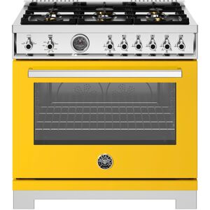 Bertazzoni - 36" Professional Series range - Gas oven - 6 brass burners - Yellow Bertazzoni - 36" Professional Series range - Gas oven - 6 brass burners - Yellow