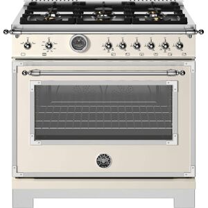 Bertazzoni - 36" Heritage Series range - Gas Oven - 6 brass burners - Ivory Bertazzoni - 36" Heritage Series range - Gas Oven - 6 brass burners - Ivory