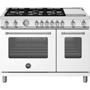 Bertazzoni - 48" Master Series range - Gas Oven - 6 aluminum burners + griddle - White Bertazzoni - 48" Master Series range - Gas Oven - 6 aluminum burners + griddle - White