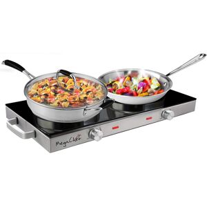 MegaChef - Ceramic Infrared Double Electric Cooktop - Silver MegaChef - Ceramic Infrared Double Electric Cooktop - Silver