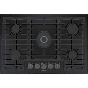 Bosch - 800 Series 30" Built-In Gas Cooktop with 5 burners with FlameSelect and LP Conversion - Black Stainless Steel Bosch - 800 Series 30" Built-In Gas Cooktop with 5 burners with FlameSelect and LP Conversion - Black Stainless Steel
