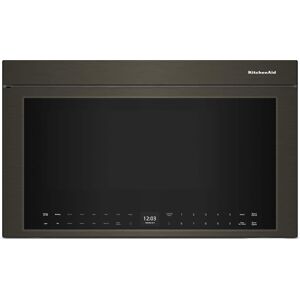 KitchenAid - 1.1 Cu. Ft. Convection Flush Built-In Over-the-Range Microwave with Air Fry Mode - Black Stainless Steel KitchenAid - 1.1 Cu. Ft. Convection Flush Built-In Over-the-Range Microwave with Air Fry Mode - Black Stainless Steel