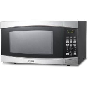 Commercial Chef - Countertop Microwave Oven 1.4 Cu. Ft. 1100W - Stainless Steel Commercial Chef - Countertop Microwave Oven 1.4 Cu. Ft. 1100W - Stainless Steel