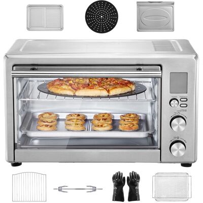 Loheer - 13-in-1 Air Fryer Toaster Oven 29.6Qt Countertop Convection Oven Combo 1800W with Pizza Pan - Stainless Steel Loheer - 13-in-1 Air Fryer Toaster Oven 29.6Qt Countertop Convection Oven Combo 1800W with Pizza Pan - Stainless Steel