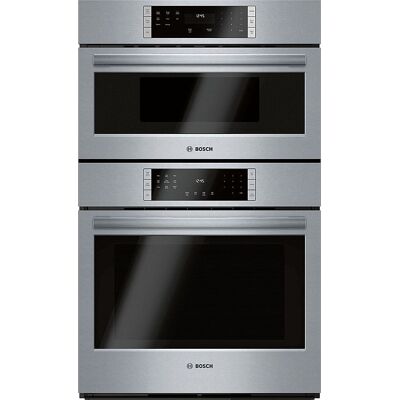 Bosch - 800 Series 30" Built-In Double Electric Smart Combination Microwave and Wall Oven with Convection - Stainless Steel Bosch - 800 Series 30" Built-In Double Electric Smart Combination Microwave and Wall Oven with Convection - Stainless Steel