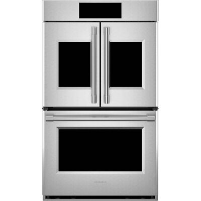 Monogram - French Door Statement Collection 30" Built-In Double Electric Convection Wall Oven with Voice Control and LCD Controls - Stainless Steel Monogram - French Door Statement Collection 30" Built-In Double Electric Convection Wall Oven with Voice Control and LCD Controls - Stainless Steel