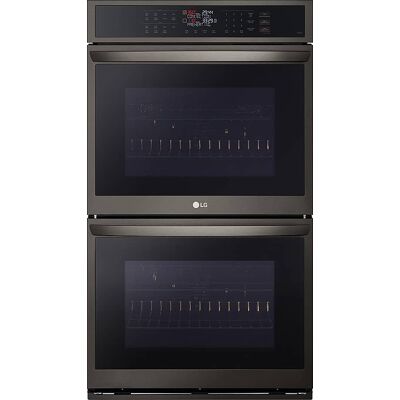 LG - 30-in Wide Smart Built-In Electric Convection Double Wall Oven with Air Fry - Black Stainless Steel LG - 30-in Wide Smart Built-In Electric Convection Double Wall Oven with Air Fry - Black Stainless Steel