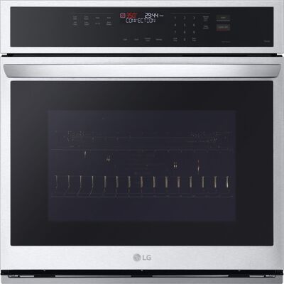 LG - 30" 4.7 Cu. Ft. Built-In Single Electric Convection Smart Wall Oven with Air Fry - Stainless Steel LG - 30" 4.7 Cu. Ft. Built-In Single Electric Convection Smart Wall Oven with Air Fry - Stainless Steel