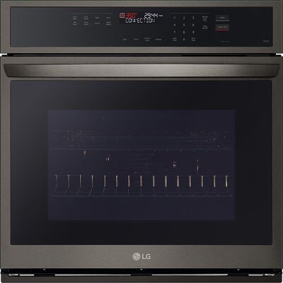 LG - 30" 4.7 Cu. Ft. Built-In Single Electric True Convection Smart Wall Oven with Air Fry - Black Stainless Steel LG - 30" 4.7 Cu. Ft. Built-In Single Electric True Convection Smart Wall Oven with Air Fry - Black Stainless Steel
