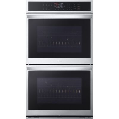 LG - 30-in Wide Smart Built-In Electric Convection Double Wall Oven with Air Fry - Stainless Steel LG - 30-in Wide Smart Built-In Electric Convection Double Wall Oven with Air Fry - Stainless Steel