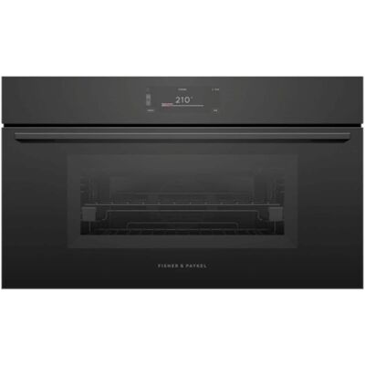 Fisher & Paykel - 30" 1.9 Cu. Ft. Single Combination Steam Oven, 6.8" Touchscreen - Compact - Minimal (Soft - Black Fisher & Paykel - 30" 1.9 Cu. Ft. Single Combination Steam Oven, 6.8" Touchscreen - Compact - Minimal (Soft - Black