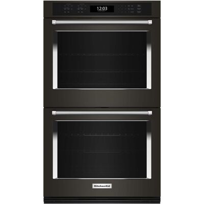 KitchenAid - 30" Built-In Electric Convection Double Wall Oven with Air Fry Mode - Black Stainless Steel KitchenAid - 30" Built-In Electric Convection Double Wall Oven with Air Fry Mode - Black Stainless Steel