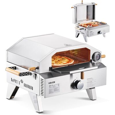 VEVOR - Outdoor Pizza Oven, 13 in Gas Fired Pizza-Maker, Portable Outside Gas Oven with Thickened Cordierite Pizza-Stone - Black (spray) VEVOR - Outdoor Pizza Oven, 13 in Gas Fired Pizza-Maker, Portable Outside Gas Oven with Thickened Cordierite Pizza-Stone - Black (spray)