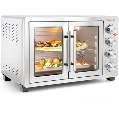 Forest'nSky - 45 Quart French Door Convection Oven with Rotisserie, 10-in-1 Countertop Oven, Stainless Steel - Silver Forest'nSky - 45 Quart French Door Convection Oven with Rotisserie, 10-in-1 Countertop Oven, Stainless Steel - Silver