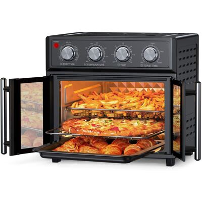 HOMLUX - 26 QT French Double Door Air Fryer Oven 7 Preset Menus 7-in-1 1700W Convection Oven - Black HOMLUX - 26 QT French Double Door Air Fryer Oven 7 Preset Menus 7-in-1 1700W Convection Oven - Black