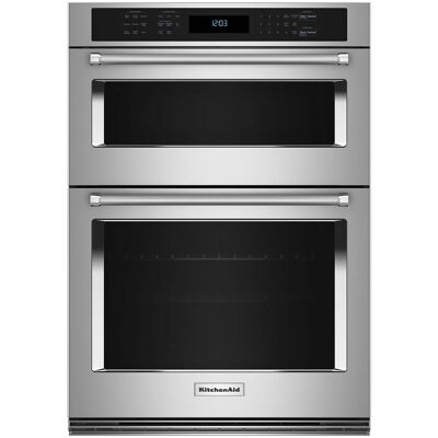 KitchenAid - 30" Built-In Electric Convection Double Wall Combination with Microwave and Air Fry Mode - Stainless Steel KitchenAid - 30" Built-In Electric Convection Double Wall Combination with Microwave and Air Fry Mode - Stainless Steel