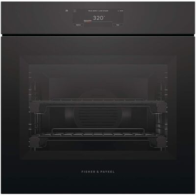 Fisher & Paykel - 24" 3 Cu Ft Built-in Combination Steam Single Oven, 6.8" Touchscreen, Handleless - Minimal (Soft - Black Fisher & Paykel - 24" 3 Cu Ft Built-in Combination Steam Single Oven, 6.8" Touchscreen, Handleless - Minimal (Soft - Black