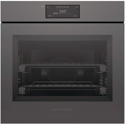 Fisher & Paykel - 24" 3 Cu Ft Built-in Combination Steam Single Oven, 6.8 Touchscreen - Handleless - Minimal Grey - Gray Fisher & Paykel - 24" 3 Cu Ft Built-in Combination Steam Single Oven, 6.8 Touchscreen - Handleless - Minimal Grey - Gray
