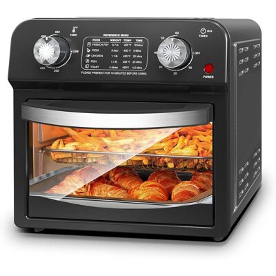 MOOSOO - 13 Quart Air Fryer, Large Air Fryer Oven Toaster Combo w/ 60 Minute Timer , Convection Oven Countertop - Black MOOSOO - 13 Quart Air Fryer, Large Air Fryer Oven Toaster Combo w/ 60 Minute Timer , Convection Oven Countertop - Black