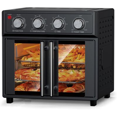 Loheer - Extra Large Air Fryer Toaster Oven French Door Convection Multifunction Countertop Oven - Black Loheer - Extra Large Air Fryer Toaster Oven French Door Convection Multifunction Countertop Oven - Black