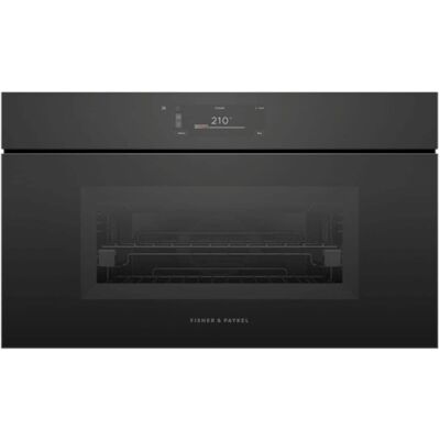 Fisher & Paykel - 30" 1.9 Cu. Ft. Single Combination Steam Oven, 6.8" Touchscreen, Handleless - Compact - Minimal (Soft - Black Fisher & Paykel - 30" 1.9 Cu. Ft. Single Combination Steam Oven, 6.8" Touchscreen, Handleless - Compact - Minimal (Soft - Black