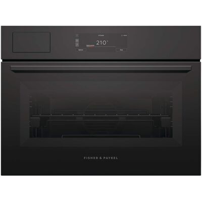 Fisher & Paykel - 24" 1.9 cu. Ft. Built-in Combination Steam Single Oven, 6.8" Touchscreen, Visibile Tank - Compact - Minimal - Black Fisher & Paykel - 24" 1.9 cu. Ft. Built-in Combination Steam Single Oven, 6.8" Touchscreen, Visibile Tank - Compact - Minimal - Black