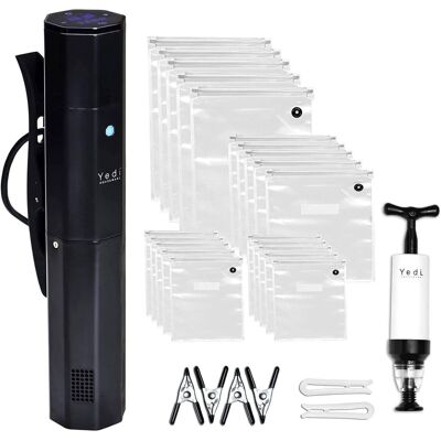 Yedi Houseware - Yedi Infinity Sous Vide Cooker, Powered by Octcision Technology, Deluxe Accessory Kit, Recipes, 1000 Watts - Black Yedi Houseware - Yedi Infinity Sous Vide Cooker, Powered by Octcision Technology, Deluxe Accessory Kit, Recipes, 1000 Watts - Black