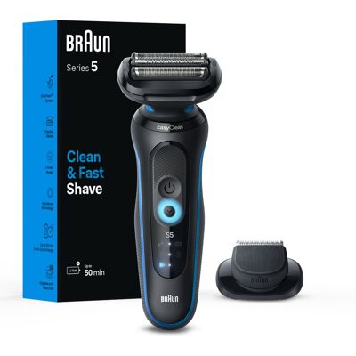 Braun - Series 5 Wet/Dry Electric Shaver - Blue Braun - Series 5 Wet/Dry Electric Shaver - Blue