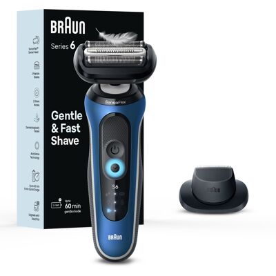 Braun - Series 6 Wet/Dry Electric Shaver - Blue Braun - Series 6 Wet/Dry Electric Shaver - Blue