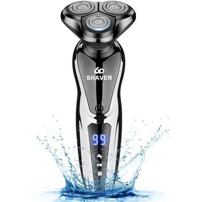 Kitcheniva - USB Rechargeable Electric Beard Shaving Wet/Dry Trimmer Rotary Razor - Black Kitcheniva - USB Rechargeable Electric Beard Shaving Wet/Dry Trimmer Rotary Razor - Black